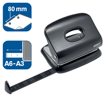 Taladro De Oficina Rapid Eco Negro 2 Mm/20 Hojas (Papel De 80 G/M²)