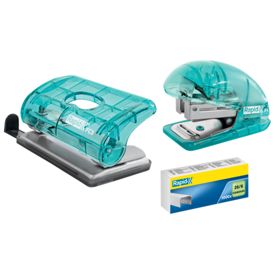 Mini Grapadora Rapid Colour'Breeze F4 Azul