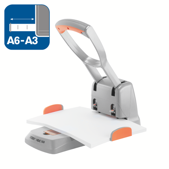 Taladro Para Gruesos Supreme De Rapid Hdc150/2 Orificios Plata/ Naranja 150 Hojas