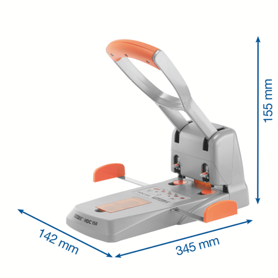 Taladro Para Gruesos Supreme De Rapid Hdc150/2 Orificios Plata/ Naranja 150 Hojas