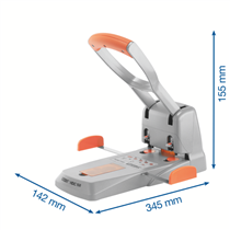 Taladro Para Gruesos Supreme De Rapid Hdc150/2 Orificios Plata/ Naranja 150 Hojas