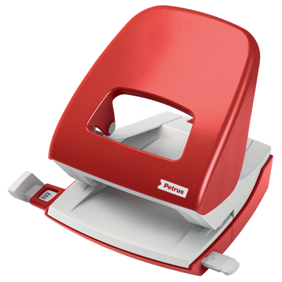 Taladro Metálico De Oficina Mod. 62 De Petrus Rojo 3 Mm/30 Hojas (Papel 80 Grs.)