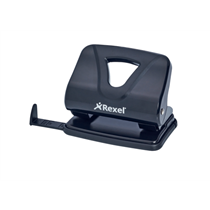 Taladro De Plástico Reciclado De 2 Punzones Rexel Ecodesk Capacidad 20 Hojas Negro