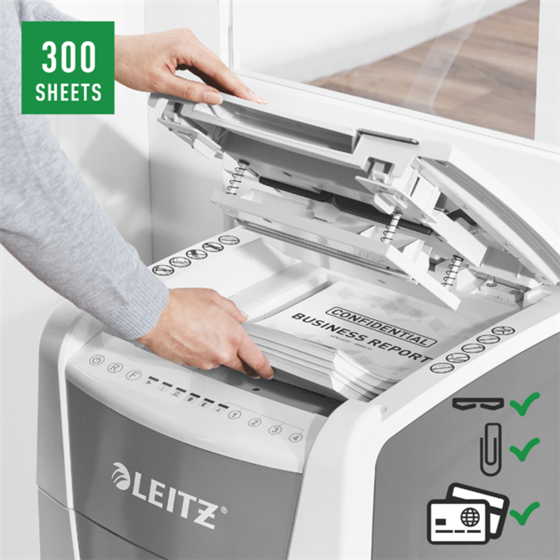 Destructora Automática Para Oficina Leitz Iq 300 Autofeed P5