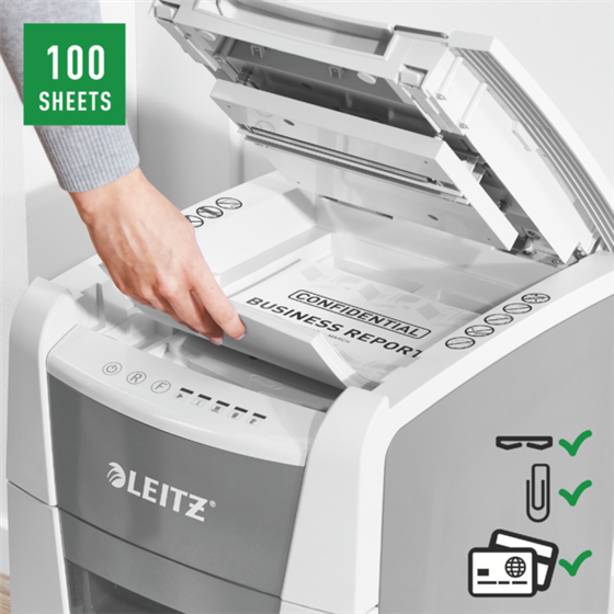 Destructora Automática Para Pequeña Oficina Leitz Iq 100 Autofeed P4
