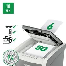 Destructora Automática Para Pequeña Oficina Leitz Iq Autofeed 50X P4