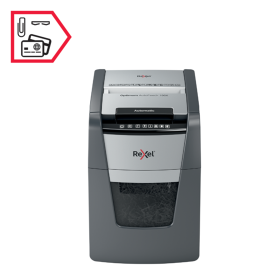 Destructora Automática Rexel Optimum Autofeed 100X De Corte En Partículas