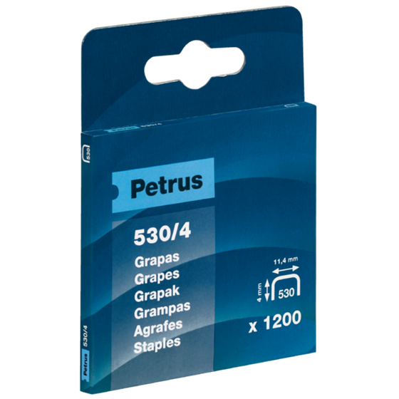 Grapas Mod. 530/4 De Petrus 4 mm. Caja x1200