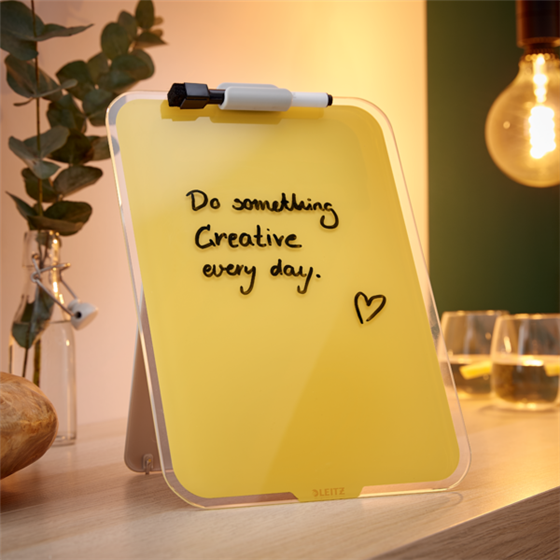 Atril De Cristal De Sobremesa Leitz Cosy Amarillo Cálido