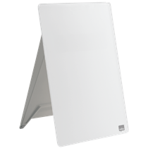Atril De Sobremesa De Pizarra De Cristal Con Superficie De Borrado En Seco Nobo De 216X297 Mm Blanco Brillante