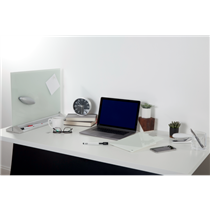 Atril De Sobremesa De Pizarra De Cristal Con Superficie De Borrado En Seco Nobo De 216X297 Mm Blanco Brillante