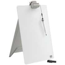 Atril De Sobremesa De Pizarra De Cristal Con Superficie De Borrado En Seco Nobo De 216X297 Mm Blanco Brillante
