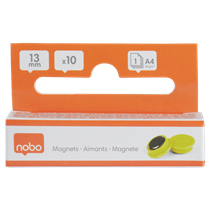 Imanes Magnéticos Para Pizarra Nobo, Paquete De 10 Imanes De Colores De 13 Mm Amarillo