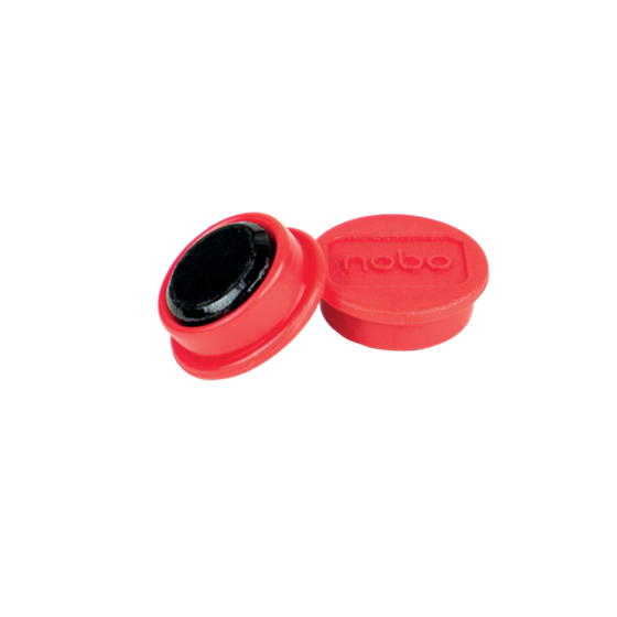 Imanes Magnéticos Para Pizarra Nobo, Paquete De 10 Imanes De Colores De 13 Mm Rojo