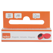 Imanes Magnéticos Para Pizarra Nobo, Paquete De 10 Imanes De Colores De 13 Mm Rojo