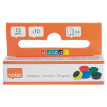 Imanes Magnéticos Para Pizarra Nobo, Paquete De 10 Imanes De Colores De 13 Mm Surtidos