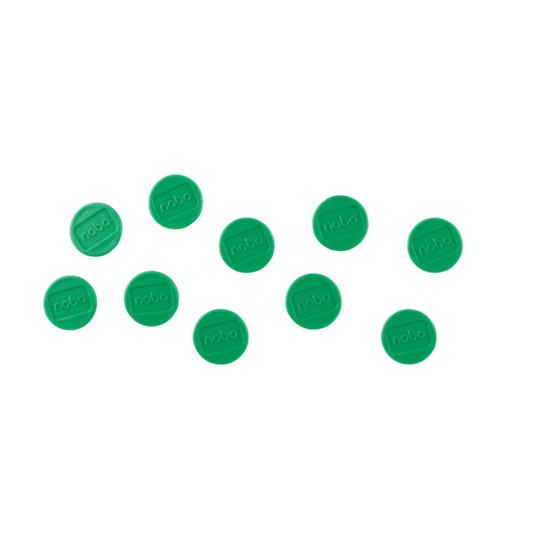 Imanes Magnéticos Para Pizarra Nobo, Paquete De 10 Imanes De Colores De 13 Mm Verde
