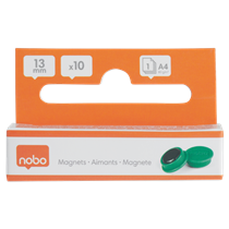 Imanes Magnéticos Para Pizarra Nobo, Paquete De 10 Imanes De Colores De 13 Mm Verde
