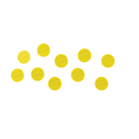 Imanes Magnéticos Para Pizarra Nobo, Paquete De 10 Imanes De Colores De 24 Mm Amarillo