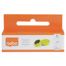 Imanes Magnéticos Para Pizarra Nobo, Paquete De 10 Imanes De Colores De 24 Mm Amarillo
