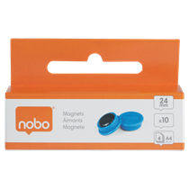 Imanes Magnéticos Para Pizarra Nobo, Paquete De 10 Imanes De Colores De 24 Mm Azul