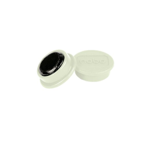 Imanes Magnéticos Para Pizarra Nobo, Paquete De 10 Imanes De Colores De 24 Mm Blanco