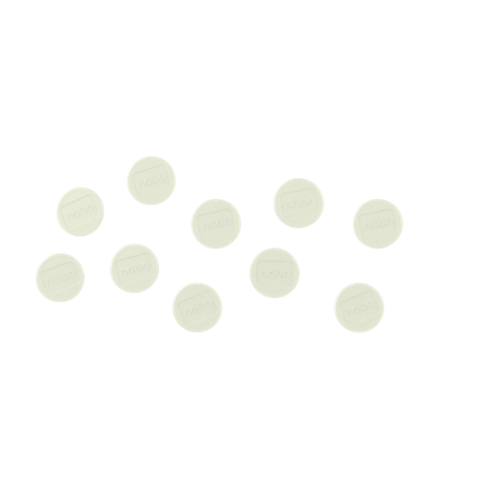 Imanes Magnéticos Para Pizarra Nobo, Paquete De 10 Imanes De Colores De 24 Mm Blanco