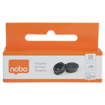 Imanes Magnéticos Para Pizarra Nobo, Paquete De 10 Imanes De Colores De 24 Mm Negro
