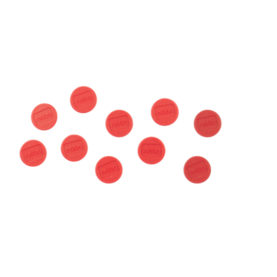 Imanes Magnéticos Para Pizarra Nobo, Paquete De 10 Imanes De Colores De 24 Mm Rojo