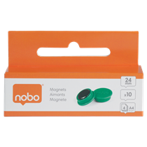 Imanes Magnéticos Para Pizarra Nobo, Paquete De 10 Imanes De Colores De 24 Mm Verde