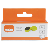 Imanes Magnéticos Para Pizarra Nobo, Paquete De 10 Imanes De Colores De 32Mm Amarillo