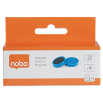 Imanes Magnéticos Para Pizarra Nobo, Paquete De 10 Imanes De Colores De 32Mm Azul