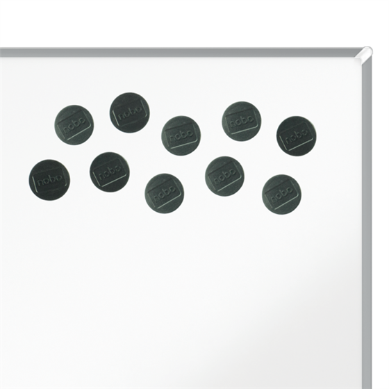 Imanes Magnéticos Para Pizarra Nobo, Paquete De 10 Imanes De Colores De 32Mm Negro