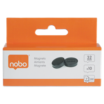 Imanes Magnéticos Para Pizarra Nobo, Paquete De 10 Imanes De Colores De 32Mm Negro
