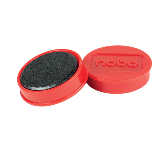 Imanes Magnéticos Para Pizarra Nobo, Paquete De 10 Imanes De Colores De 32Mm Rojo