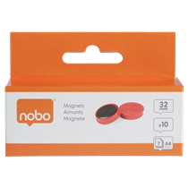 Imanes Magnéticos Para Pizarra Nobo, Paquete De 10 Imanes De Colores De 32Mm Rojo