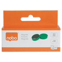 Imanes Magnéticos Para Pizarra Nobo, Paquete De 10 Imanes De Colores De 32Mm Verde