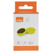 Imanes Magnéticos Para Pizarra Nobo, Paquete De 10 Imanes De Colores De 38Mm Amarillo
