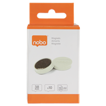Imanes Magnéticos Para Pizarra Nobo, Paquete De 10 Imanes De Colores De 38Mm Blanco
