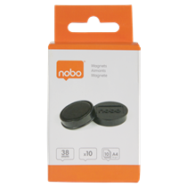 Imanes Magnéticos Para Pizarra Nobo, Paquete De 10 Imanes De Colores De 38Mm Negro