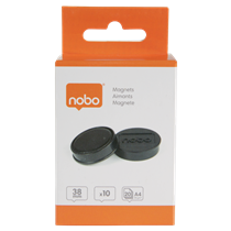 Imanes Magnéticos Para Pizarra Nobo, Paquete De 10 Imanes De Colores De 38Mm Negro