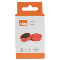 Imanes Magnéticos Para Pizarra Nobo, Paquete De 10 Imanes De Colores De 38Mm Rojo