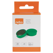 Imanes Magnéticos Para Pizarra Nobo, Paquete De 10 Imanes De Colores De 38Mm Verde