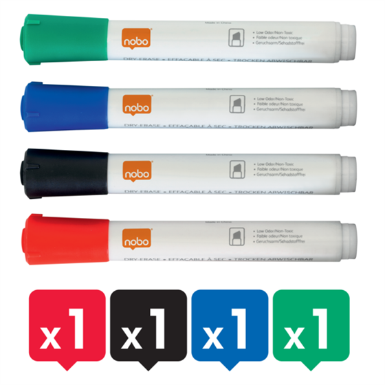 Kit Básico De Accesorios Para Pizarra Blanca De Borrado En Seco De Nobo