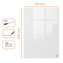 Mini Blocs De Notas De Pizarra Blanca De Cristal  Nobo 230X152Mm, Paquete De 2 Blanco