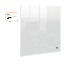Mini Pizarra Blanca Acrílica Transparente Nobo De Escritorio O De Pared 300X300 Mm Transparente