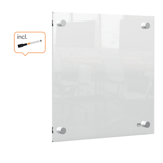 Mini Pizarra Blanca Acrílica Transparente Nobo De Pared 300X300 Mm Transparente