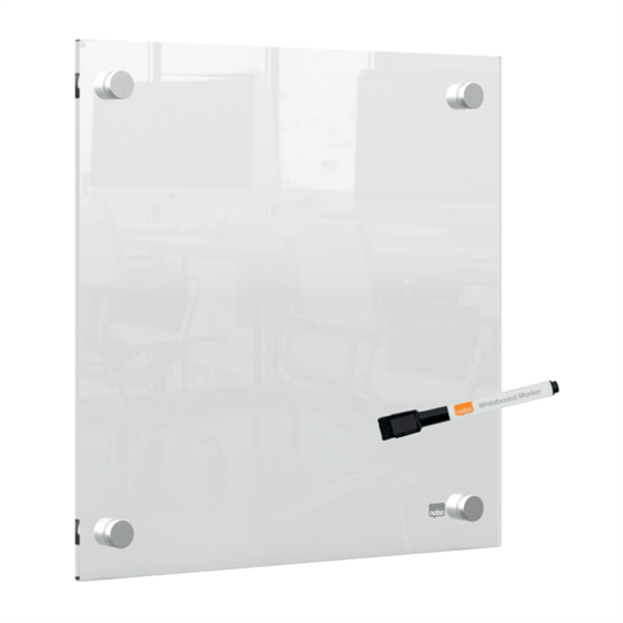 Mini Pizarra Blanca Acrílica Transparente Nobo De Pared 300X300 Mm Transparente