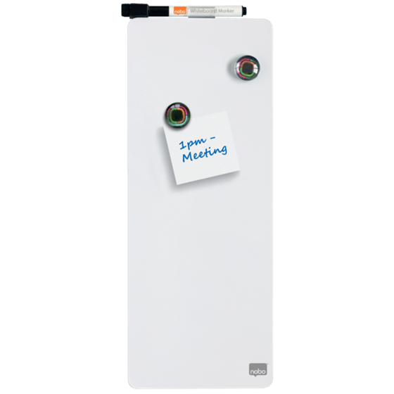 Mini Pizarra Blanca Magnética Alargada Nobo 140X360Mm Blanco