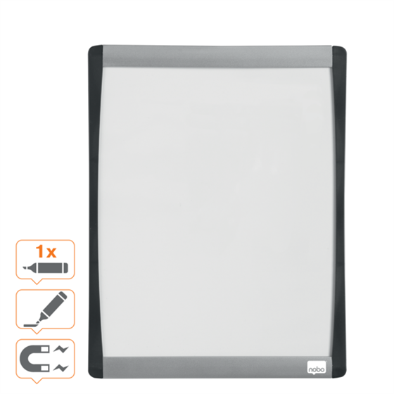 Mini Pizarra Magnética Nobo Con Marco Arqueado 215X280 Mm Blanco